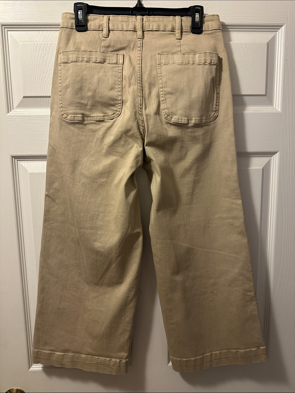 Women’s OAT Wide-Leg Khaki Cropped Denim Jeans - Size 8 (29)